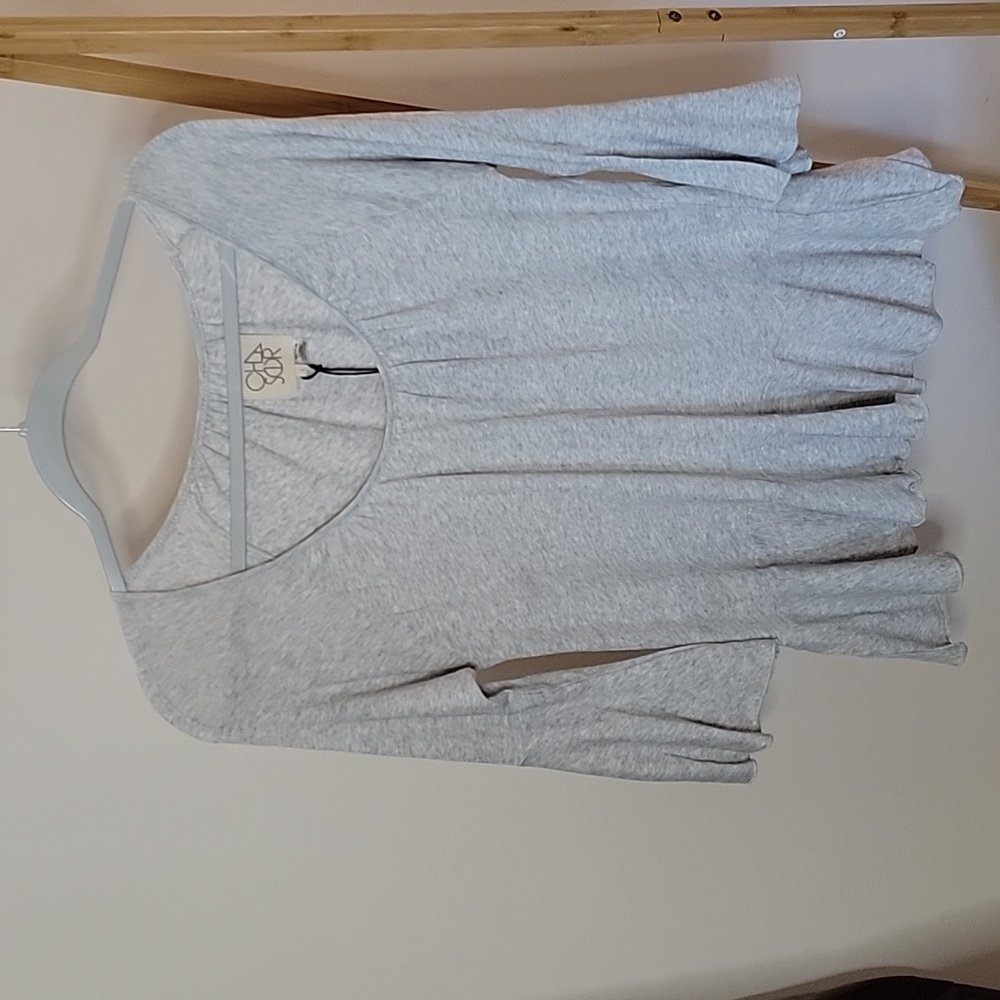 Chaser Gauzy Peplum Shirt
